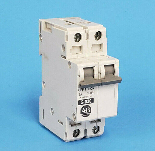 ALLEN BRADLEY 1492-CB2-G030 SER. C CIRCUIT BREAKER, 3A, 1/2HP, 1492CB2G030