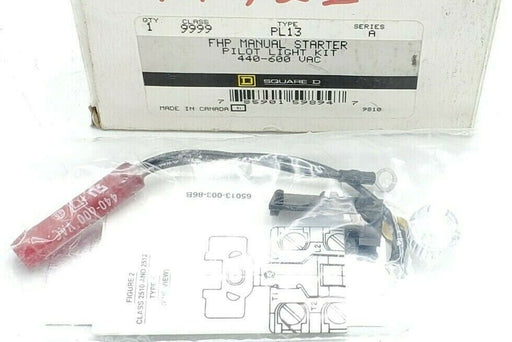 NIB SQUARE D 9999PL13 SER. A FHP MANUAL STARTER PILOT LIGHT KIT 9999-PL13, 440-6