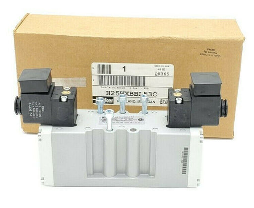 NIB PARKER H25WXBBL53C DOUBLE SOLENOID VALVE 3-POS. APB 145PSIG 120VAC