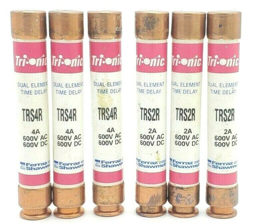LOT OF (3) FERRAZ SHAWMUT TRS4R & (3) TRS2R TRI-ONIC DUAL ELEMENT FUSES