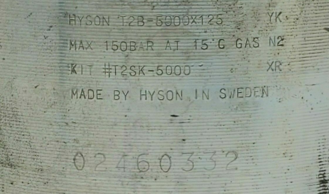 HYSON T2B-5000X125 NITROGEN GAS SPRING 150BAR T2B-5000 T2B-5000-125 YK
