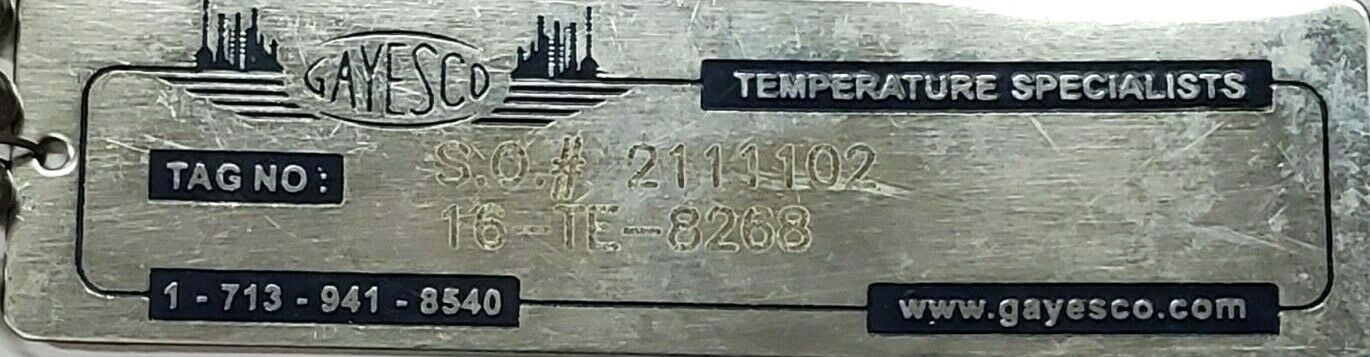 CROUSE-HINDS GAYESCO 16-TE-8268 5FT TEMPERATURE PROBE GUAB 26 3/4IN. 21 16TE8268