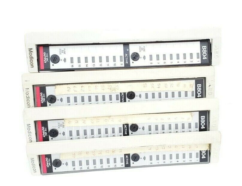 LOT OF 4 MODICON AS-B804-016 115VAC OUTPUT MODULES ASB804016