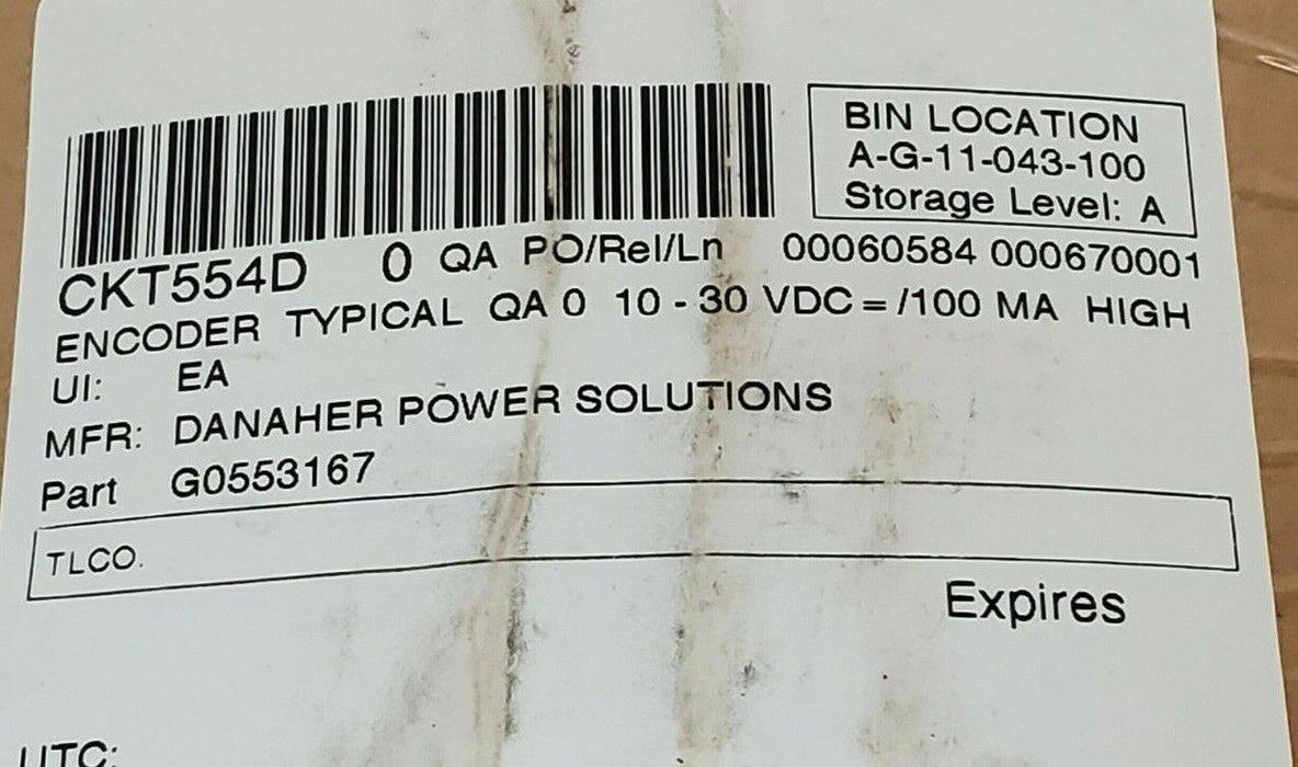 NEW DANAHER CONTROLS HENGSTLER 0 553 167 ENCODER 0553167, RI58-T/5EM.76KL