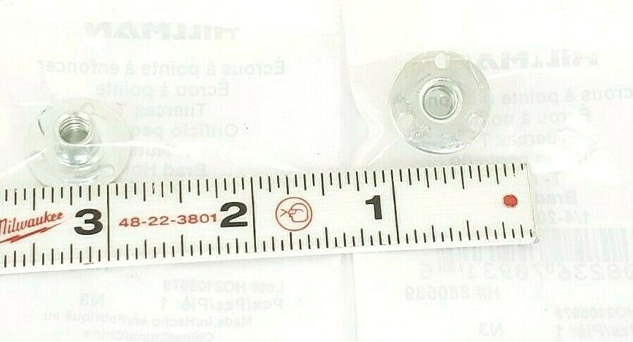 LOT OF 2 NEW HILLMAN T-NUTS BRAD HOLE 1/4-20 X 5/16, H# 880539