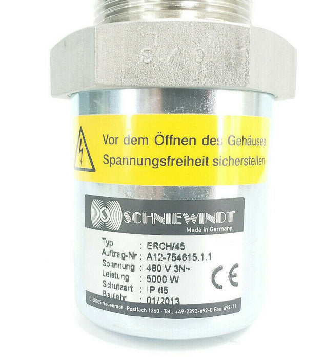 NEW SHNIEWINDT REIS ERCH/45 SCREW-IN RADIATOR HEATER 480V, 5000W, IP65, 3544455