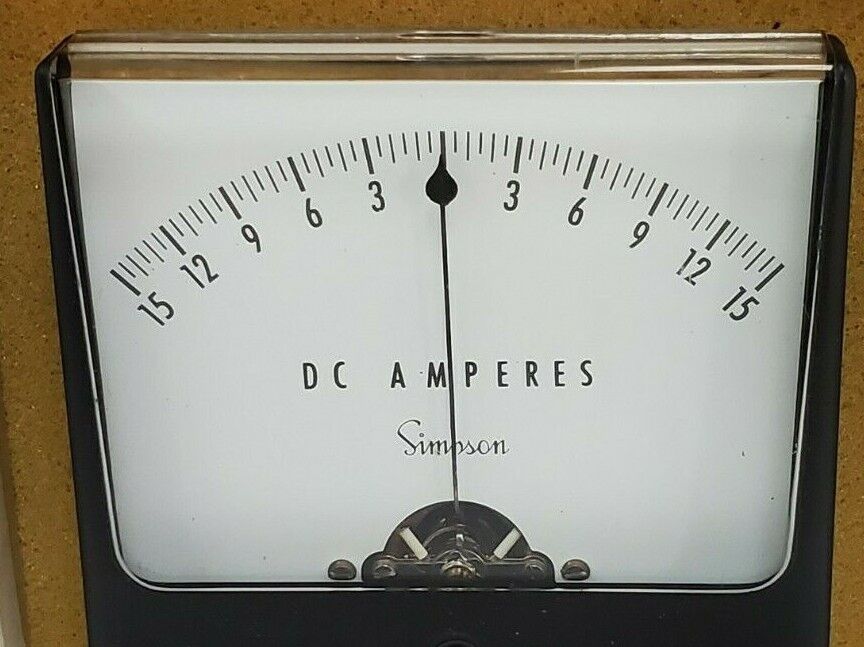 NEW SIMPSON 15-0-15 DC AMPERES PANEL METER