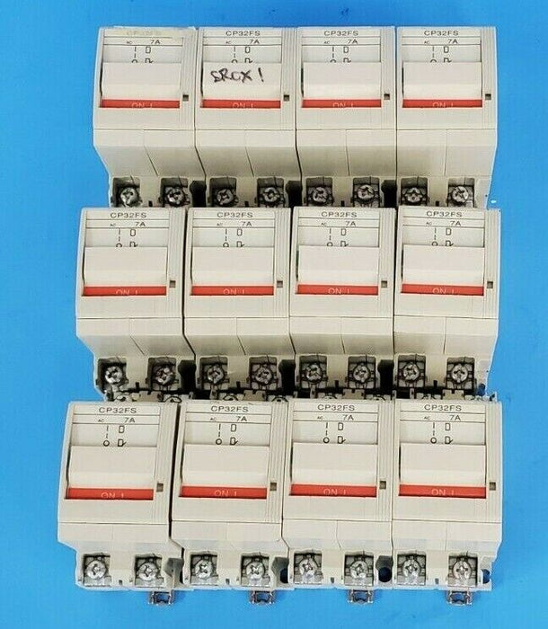 LOT OF 12 FUJI ELECTRIC CP32FS/7 CIRCUIT PROTECTORS CP32F-S007, 7A, 2-POLE