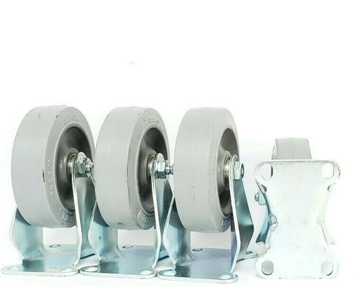 LOT OF 4 NEW ALBION 4" X 1-1/4" XTRA-SOFT CASTER WHEELS 4X1-1/4