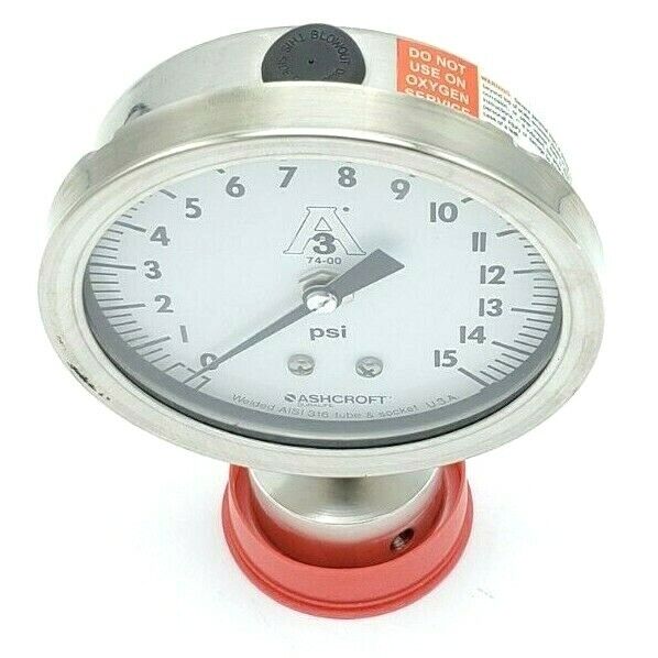 NEW ASHCROFT A3 74-00 PRESSURE GAUGE 0-15PSI 238A160-01 REV. E