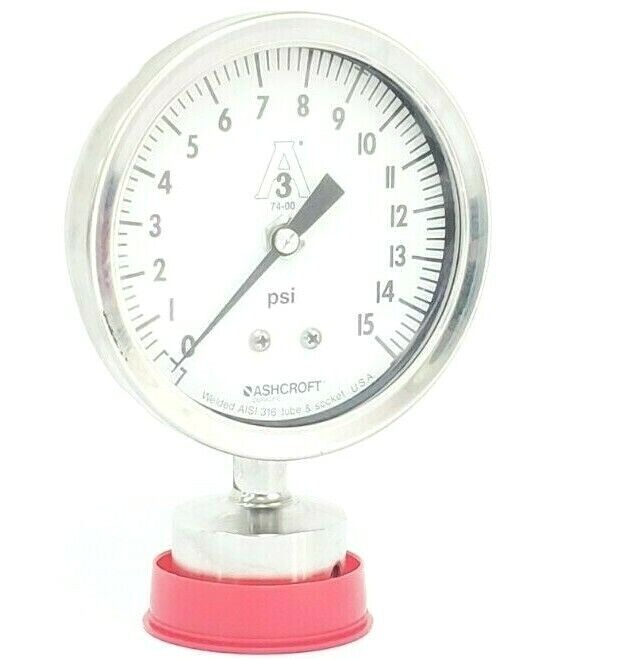 NEW ASHCROFT A3 74-00 PRESSURE GAUGE 0-15PSI 238A160-01 REV. E