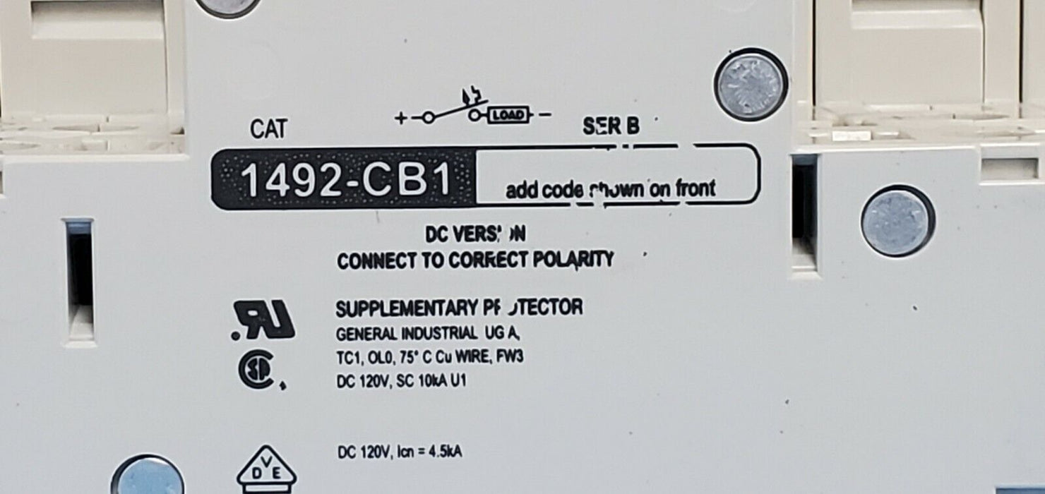 LOT OF 10 ALLEN BRADLEY 1492CB1DG020 CIRCUIT BREAKERS, 1492-CB1-DG-020, 2A, 1P