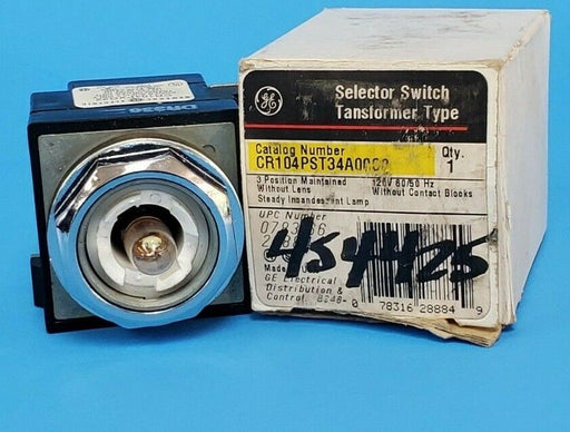 NIB GENERAL ELECTRIC CR104PST34A00S2 SELECTOR SWITCH 3 POSITION W/OUT LENS