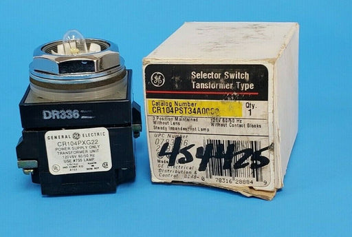 NIB GENERAL ELECTRIC CR104PST34A00S2 SELECTOR SWITCH 3 POSITION W/OUT LENS