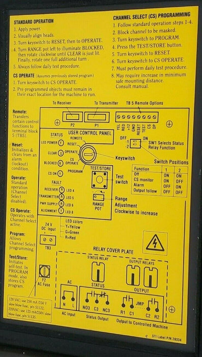 STI 43268-04 CONTROLLER LIGHT CURTAIN BEAM SPACING 4300B MODEL: MS4316B