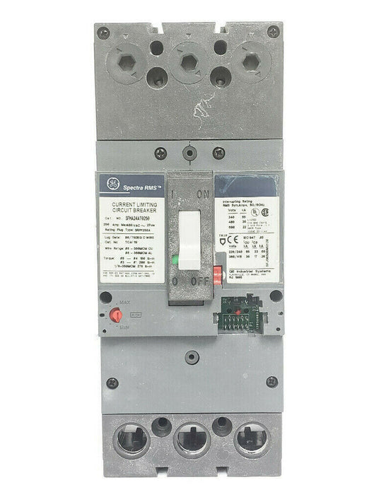 GE SFHA24AT0250 SPECTRA RMS CURRENT LIMITING CIRCUIT BREAKER 250AMP 480VAC 2POLE
