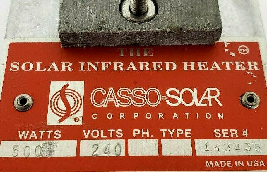 CASSO-SOLAR CERAMIC SOLAR INFRARED HEATER 500W 240V