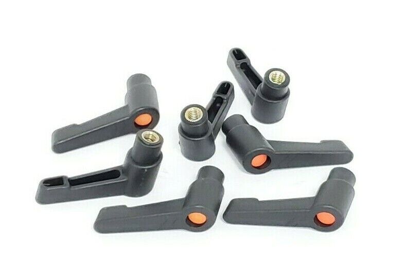 LOT OF 7 NEW MCMASTER-CARR 6506K42 QUICK RELEASE HANDLES 1/4-20 THREADED INSERT