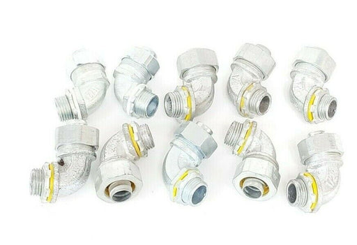 LOT OF 10 NEW GENERIC CUTLER-HAMMER 90DEG ELBOW CONDUIT FITTINGS, 1/2"