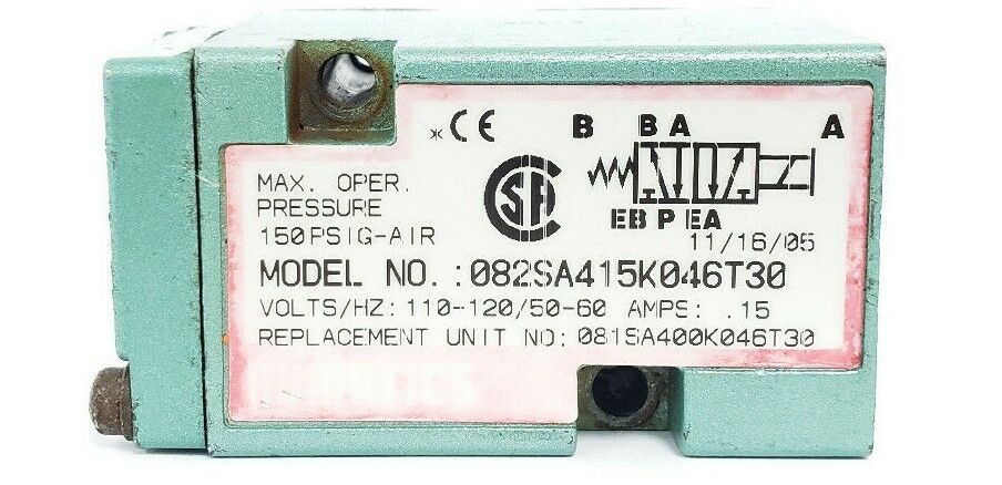 NUMATICS 082SA415K046T30 SOLENOID VALVE (INCOMPLETE)