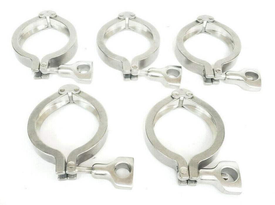 LOT OF 5 NEW TRI-CLOVER H13MHHM-2-S VALVE BODY CLAMPS, 212206, H13MHHM2S, 2-1/2"
