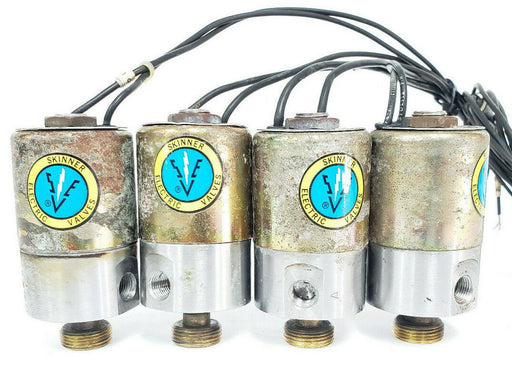 LOT OF 4 SKINNER V5L24760ST SOLENOID VALVES 110-120V 50/60HZ 10W 3/32" 75PSI