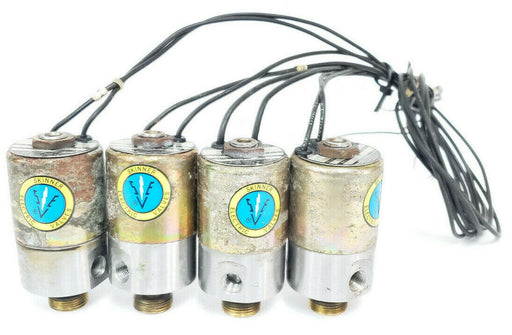 LOT OF 4 SKINNER V5L24760ST SOLENOID VALVES 110-120V 50/60HZ 10W 3/32" 75PSI
