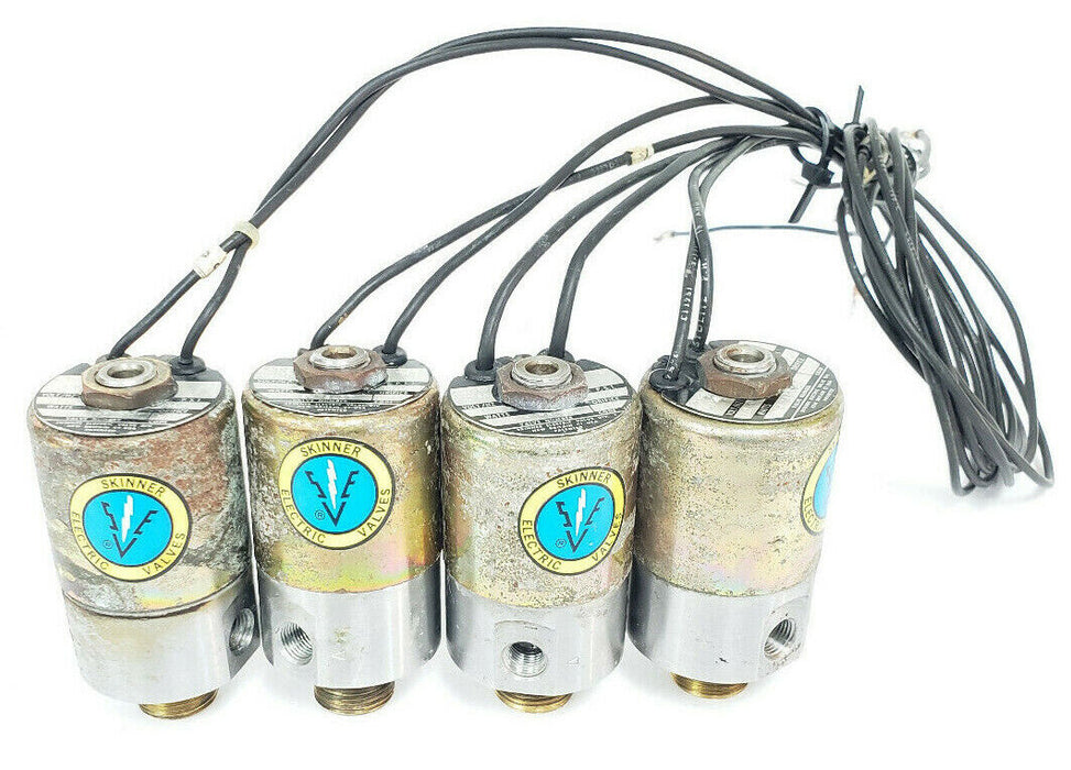 LOT OF 4 SKINNER V5L24760ST SOLENOID VALVES 110-120V 50/60HZ 10W 3/32" 75PSI