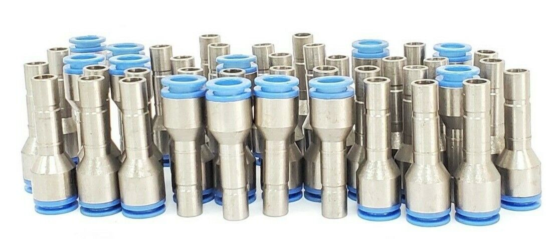 LOT OF 43 NEW SMC SPORE 10 KC SELF SEAL FITTINGS, 10MM X 52MM L