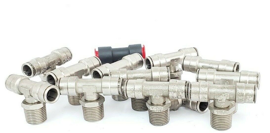 LOT OF 13 SMC TEE FITTINGS 1/2" X 1/2" X 7/8"