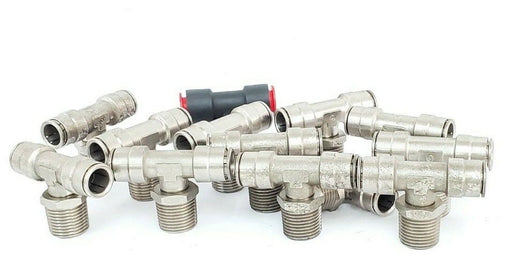 LOT OF 13 SMC TEE FITTINGS 1/2" X 1/2" X 7/8"