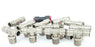 LOT OF 13 SMC TEE FITTINGS 1/2" X 1/2" X 7/8"