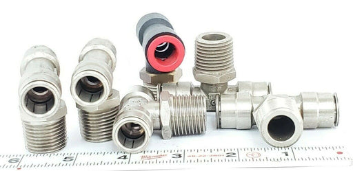 LOT OF 13 SMC TEE FITTINGS 1/2" X 1/2" X 7/8"