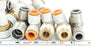 LOT OF 17 SMC SPORE TEE FITTINGS 3/8" X 3/8" X 7/8"