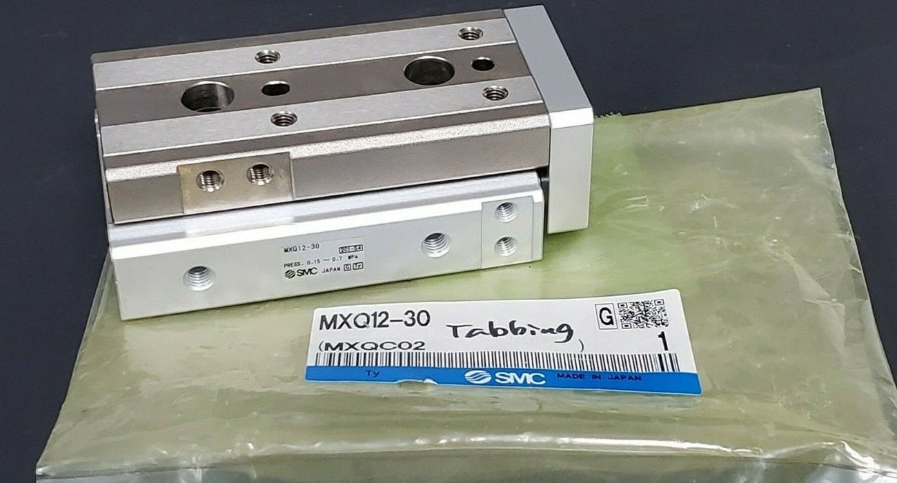 NEW SMC MXQ12-30 SERIES MXQ AIR SLIDE TABLE CYLINDER MXQC02 MXQ1230