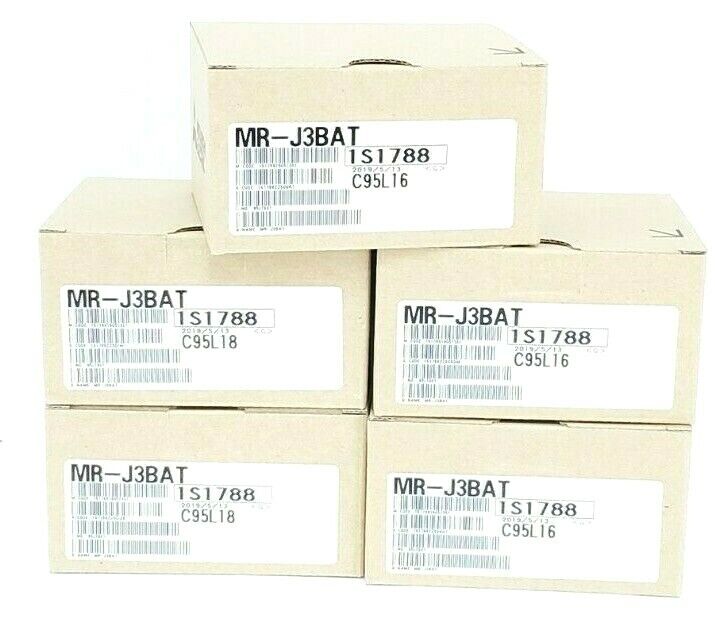 LOT OF 5 NIB MITSUBISHI MR-J3BAT MELSERVO PLC REPLACEMENT BATTERIES 3.6V 2000mAh