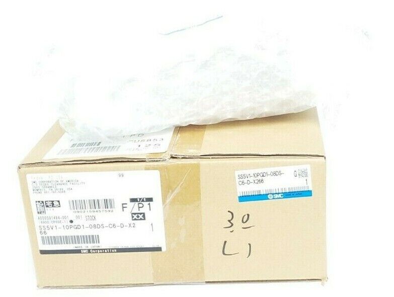 NIB SMC SS5V1-10PGD1-08DS-C6-D-X266 MANIFOLD SV1000 SS5V110PGD108DSC6DX266