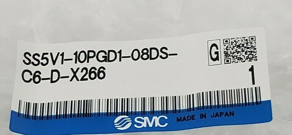 NIB SMC SS5V1-10PGD1-08DS-C6-D-X266 MANIFOLD SV1000 SS5V110PGD108DSC6DX266