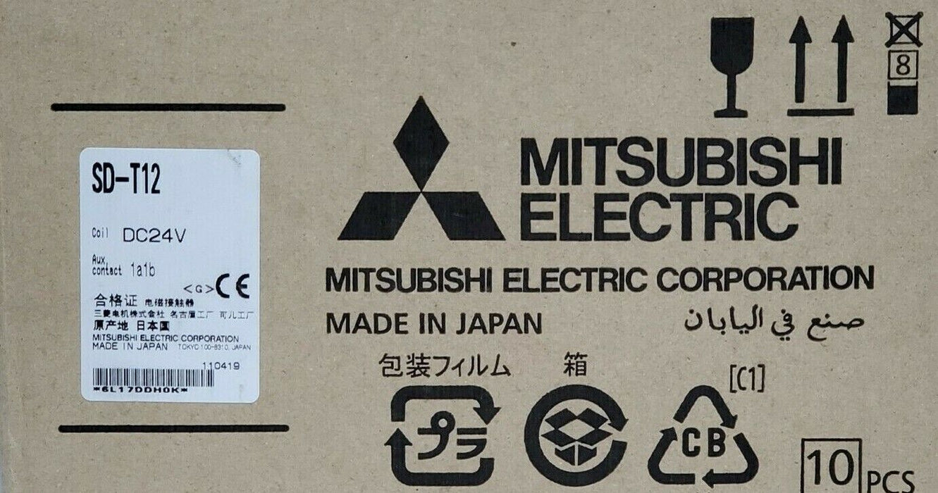 CASE OF 12 NEW MITSUBISHI SD-T12 DC24V 1A1B CONTACTORS SD-T12DC24V1A1B