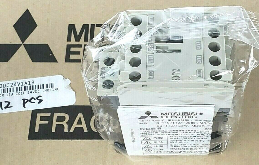 CASE OF 12 NEW MITSUBISHI SD-T12 DC24V 1A1B CONTACTORS SD-T12DC24V1A1B