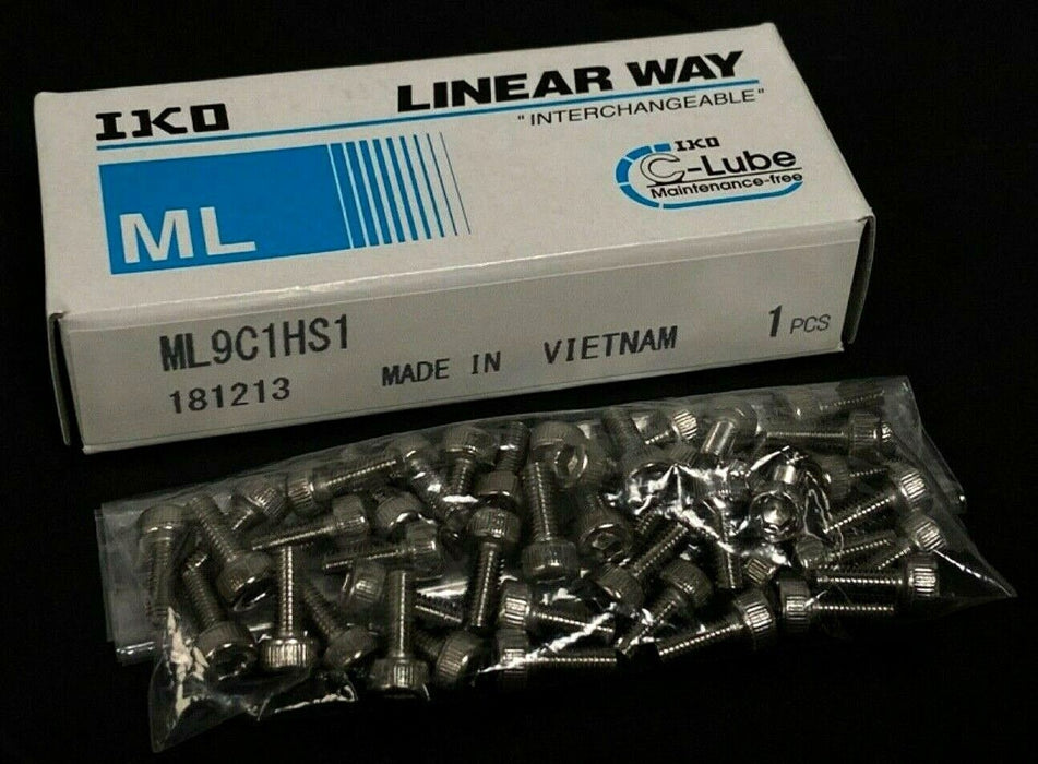 LOT OF 4 NEW IKO ML9C1HS1 LINEAR RAILS 181213 W/ SCREWS