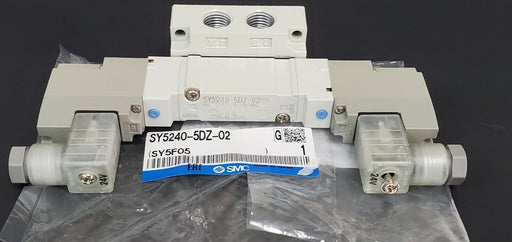 NEW SMC SY5240-5DZ-02 DOUBLE SOLENOID BASE MOUNT VALVE SY52405DZ02, 24V