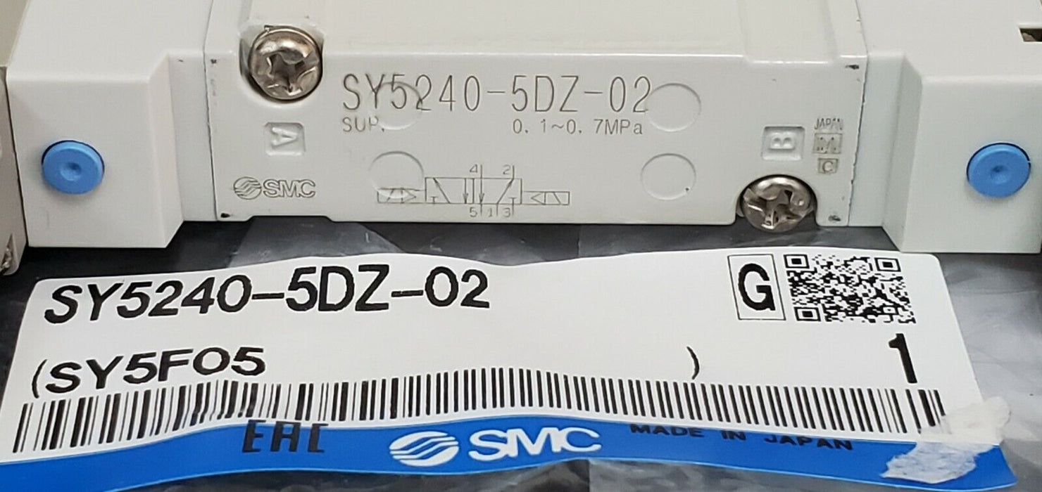 NEW SMC SY5240-5DZ-02 DOUBLE SOLENOID BASE MOUNT VALVE SY52405DZ02, 24V