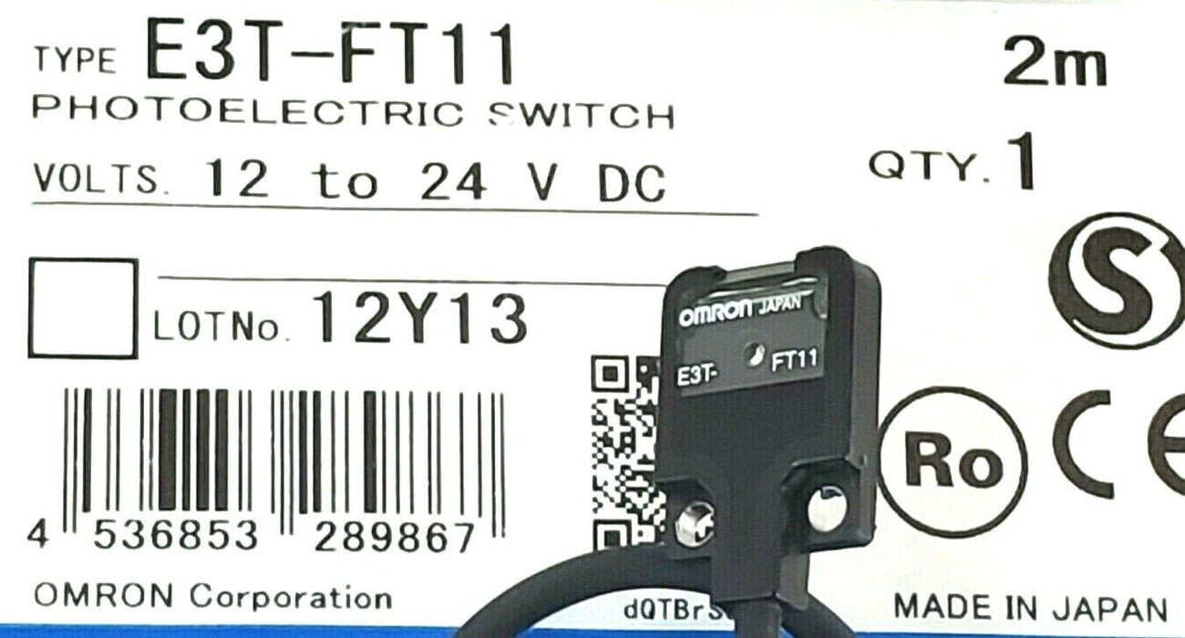 NEW OMRON E3T-FT11 PHOTOELECTRIC SWITCH 2M 12-24VDC E3TFT11