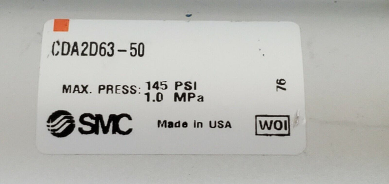 NEW SMC CDA2D63-50 TIE-ROD CYLINDER 145PSI CDA2D6350