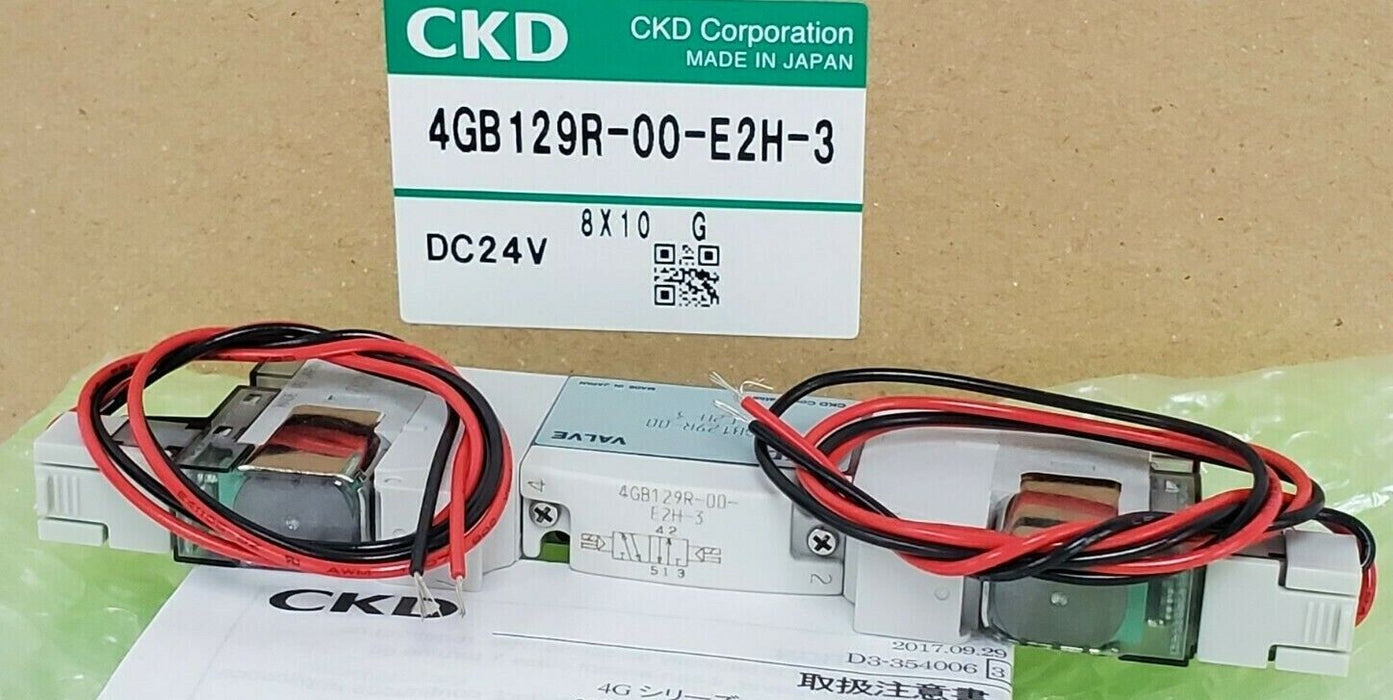 NIB CKD 4GB129R-00-E2H-3 DISCRETE VALVE 4G SERIES DC24V, 4GB129R00E2H3