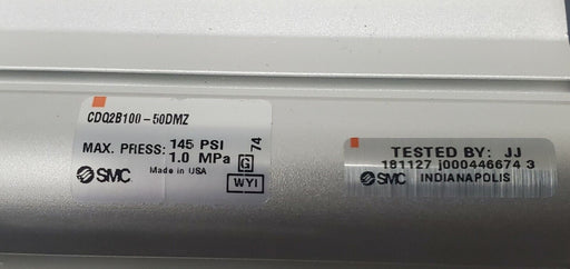 NEW SMC CDQ2B100-50DMZ COMPACT CYLINDER CDQ2B10050DMZ, 145PSI 1.0MPa