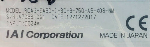 NEW IAI CORP. RCA2-SA6C-I-30-6-750-A5-X08-NM ROBO CYLINDER DC24V