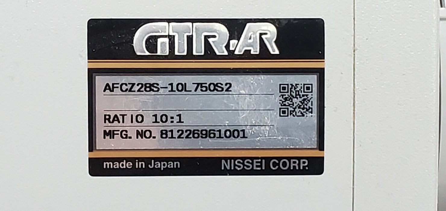 NEW NISSEI CORP. GTR-AR AFCZ28S-10L750S2 MFG. NO. 81226961001 RATIO: 10:1