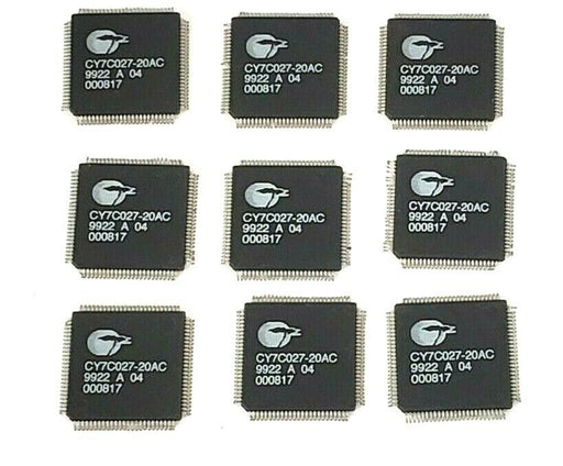 LOT OF 9 NEW CYPRESS SEMI CY7C02720AC SRAM CHIPS SYNC DUAL 5V, CY7C027-20AC